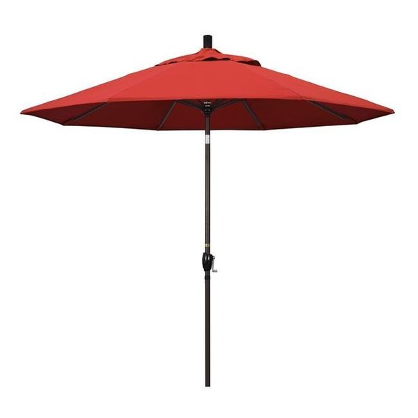 California Umbrella California Umbrella GSPT908117-F13 9 ft. Aluminum Market Umbrella Push Tilt - Bronze-Olefin-Red GSPT908117-F13